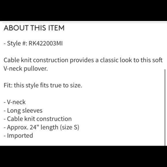 ABOUND Cable Knit V-Neck Sweater NWT - Picture 10 of 11